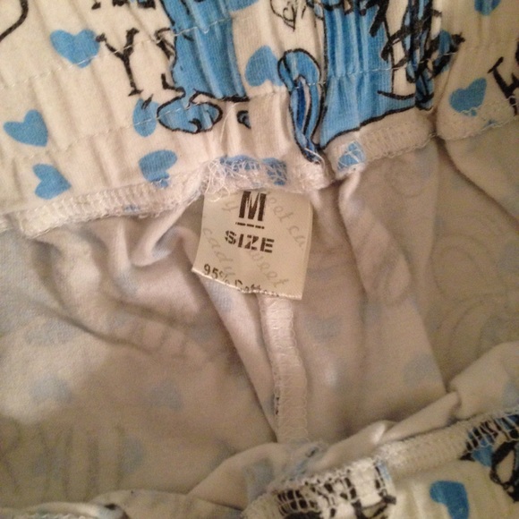 White and Blue Bunny Pajama Pants - Picture 4 of 4